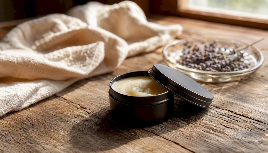Black matte tin hair clay with scooped product