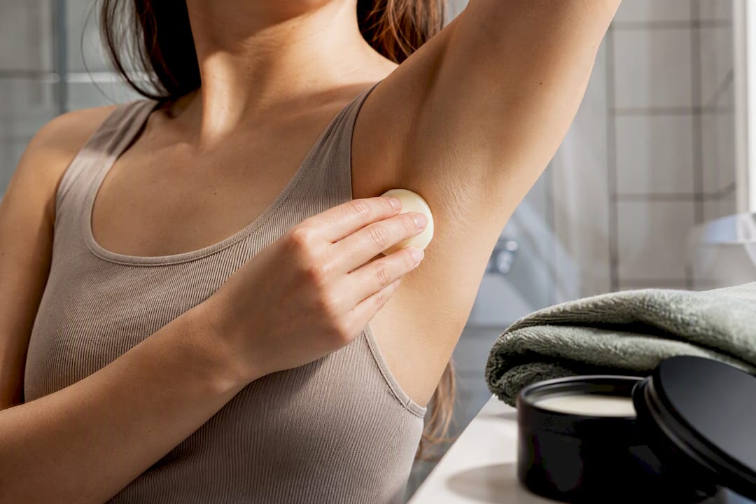 Gentle natural deodorant application routine