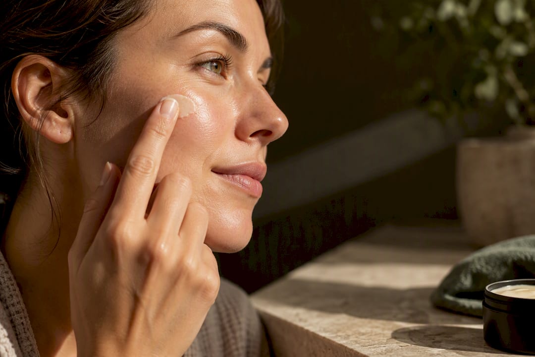 Tallow applied lightly to facial skin