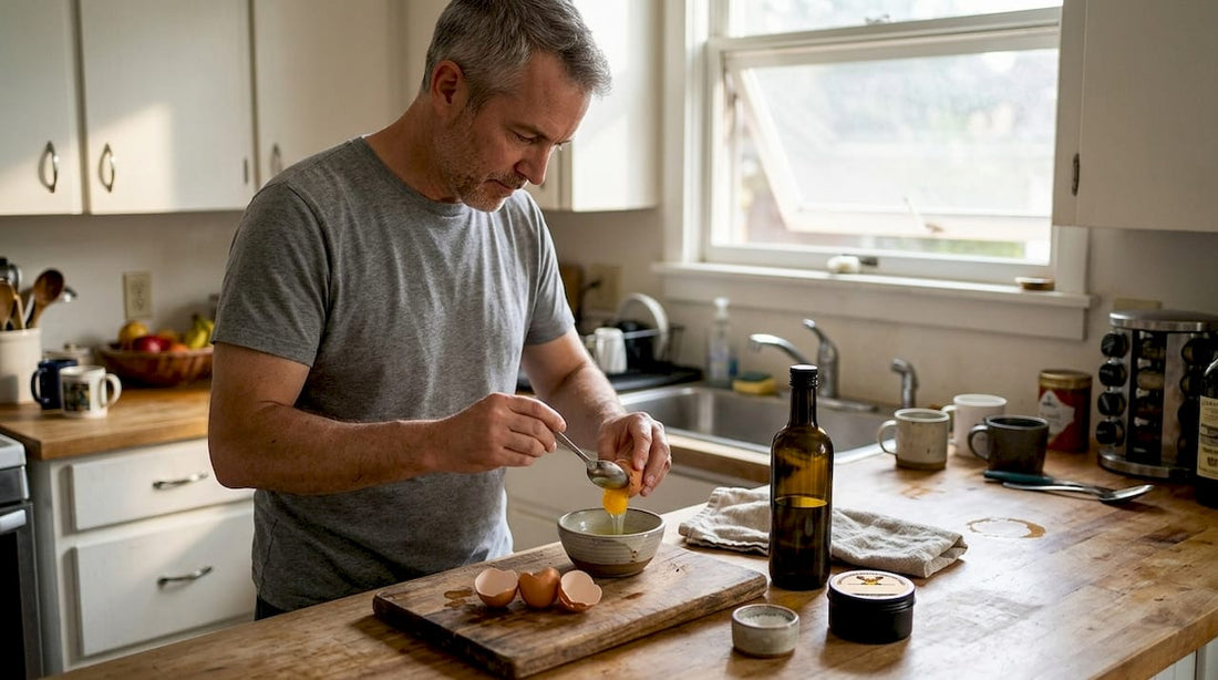 Egg yolk oil benefits for beard growth and hair health - Moose's Tallow