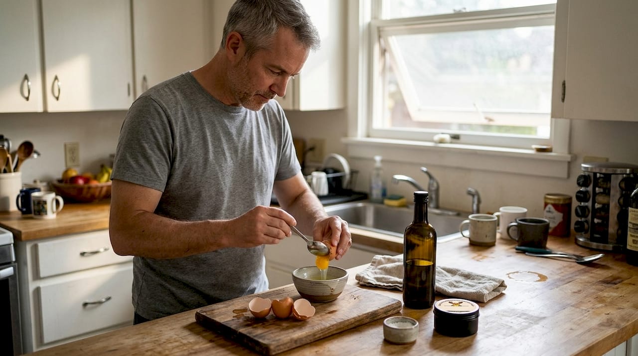 Egg yolk oil benefits for beard growth and hair health - Moose's Tallow