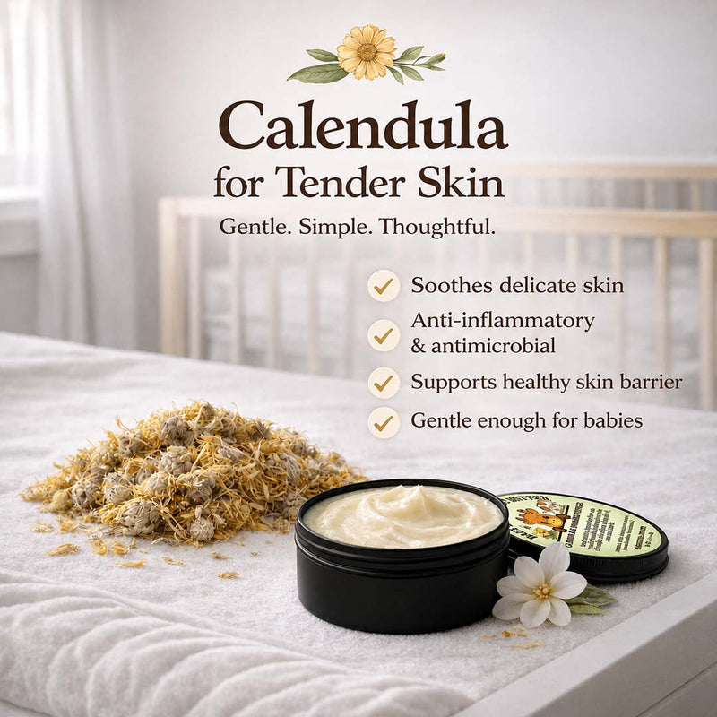 All Natural Baby Butter with Calendula and Chamomille - Moose's Tallow grass fed tallow