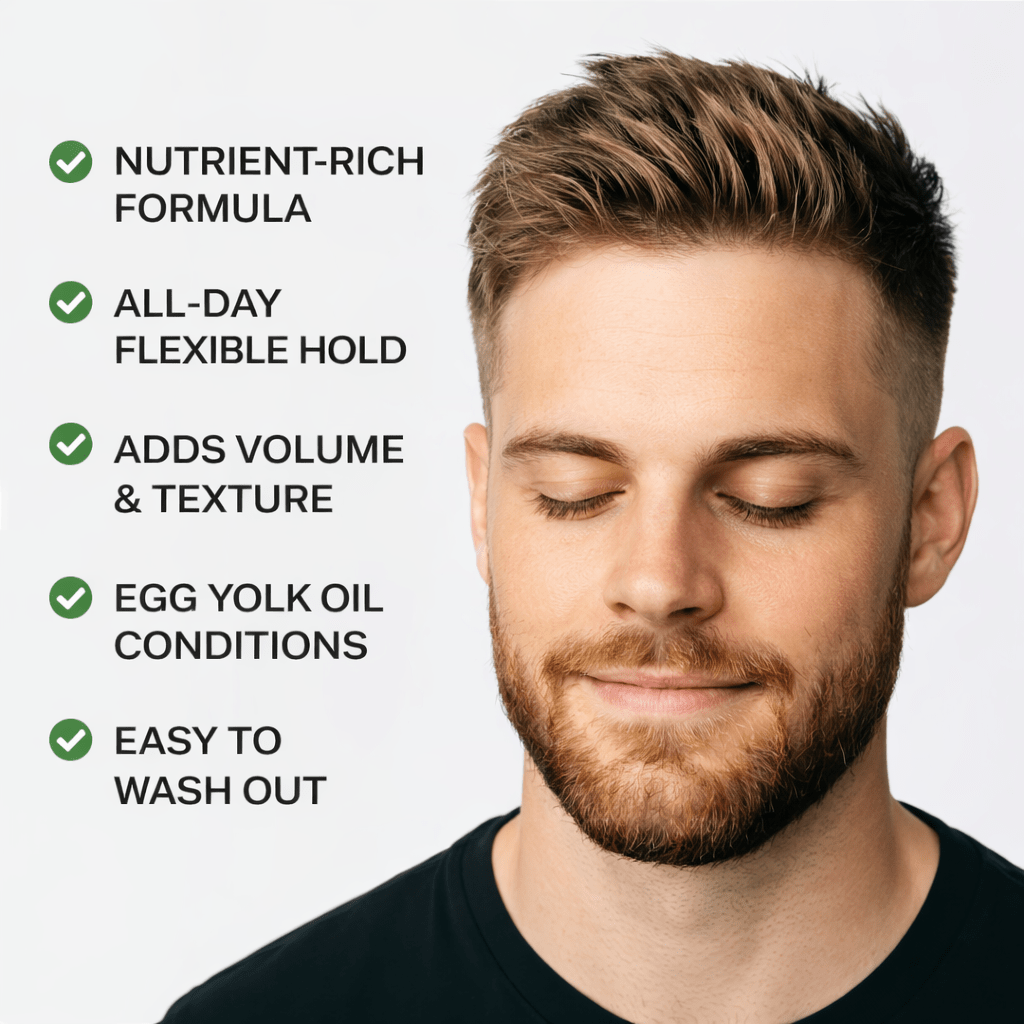 Natural tallow hair clay for men with a strong matte finish