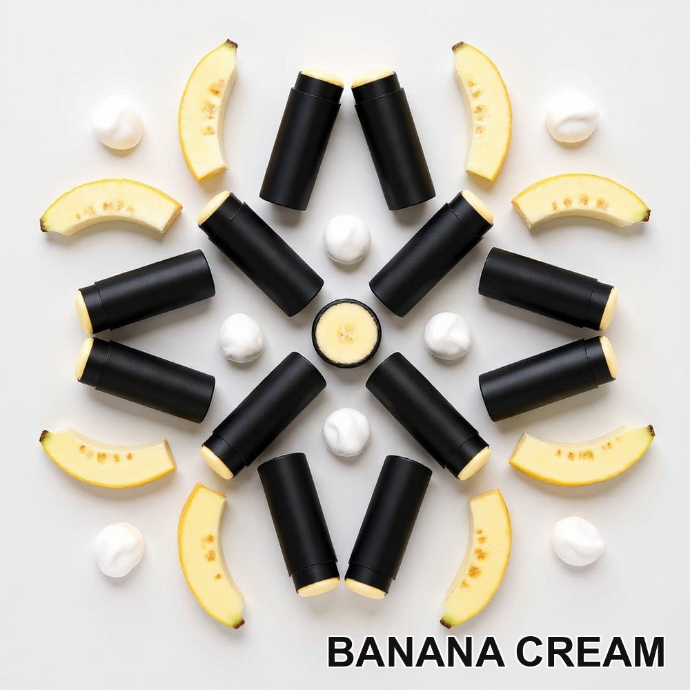 Banana cream beef tallow lip balm sticks with banana and whipped cream — Moose's Tallow