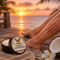 Coconut after sun body butter with nourishing tallow in a matte black tin — Moose's Tallow