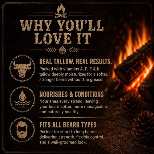 Egg Yolk Oil Infused Beard & Hair Balm - Moose's Tallow grass fed tallow