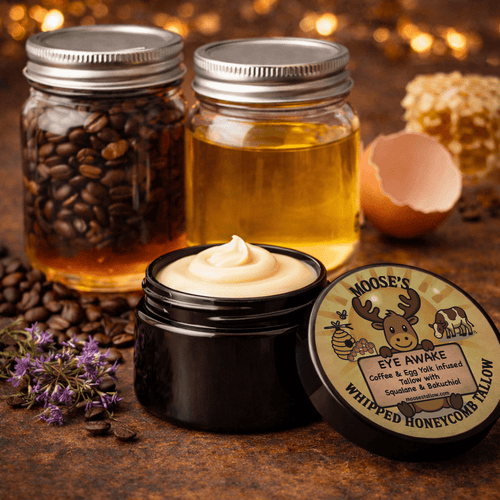 Eye Awake - Egg Yolk, Coffee & Bakuchiol Infused Tallow - Moose's Tallow grass fed tallow