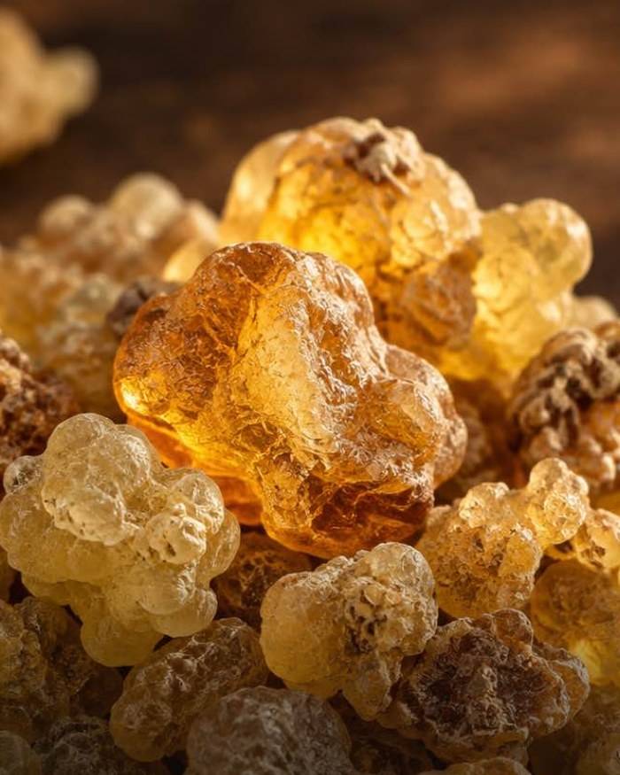 Frankincense resin tears, close-up