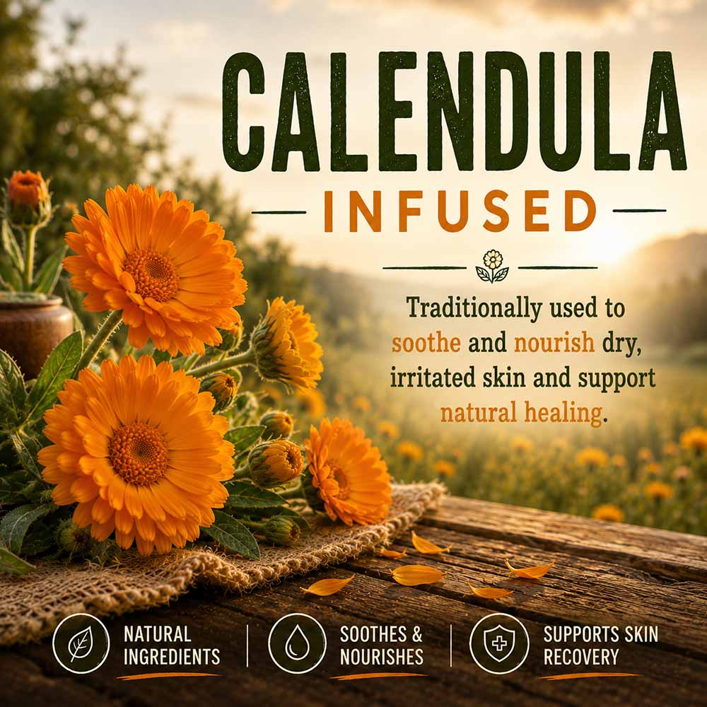 Calendula-infused tallow hand cream to soothe and nourish dry, cracked, irritated skin