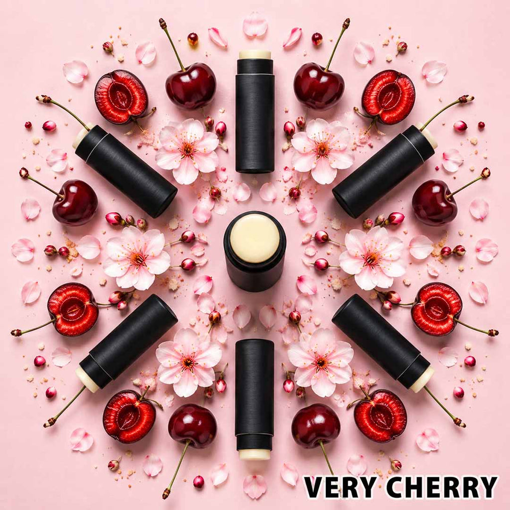 Very Cherry beef tallow lip balm in a recycled paper tube - Moose's Tallow