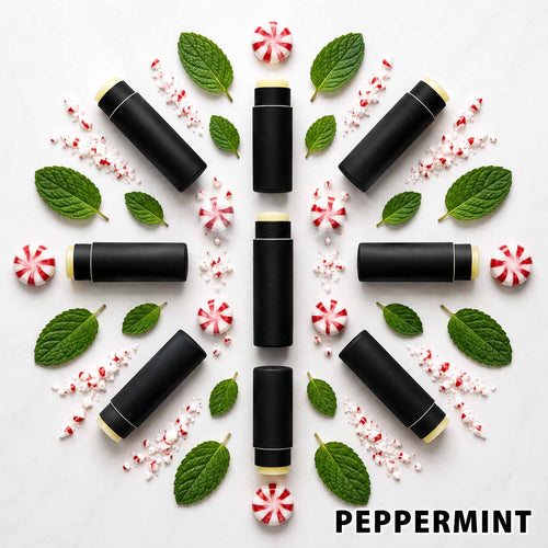 Peppermint beef tallow lip balm for dry, chapped lips