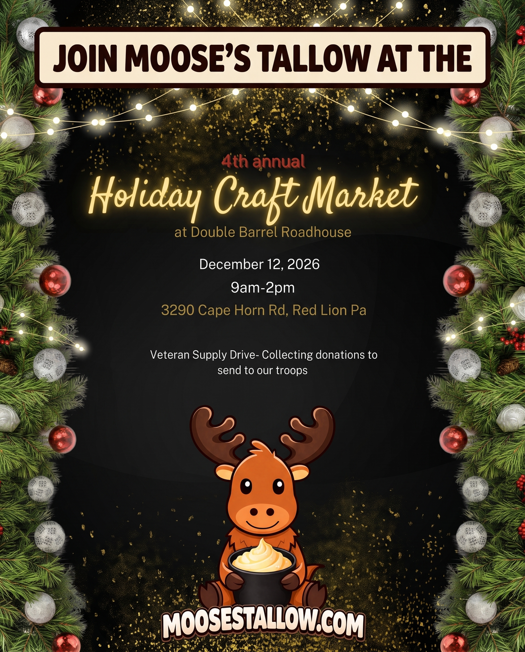 4th Annual Holiday Craft Market event poster