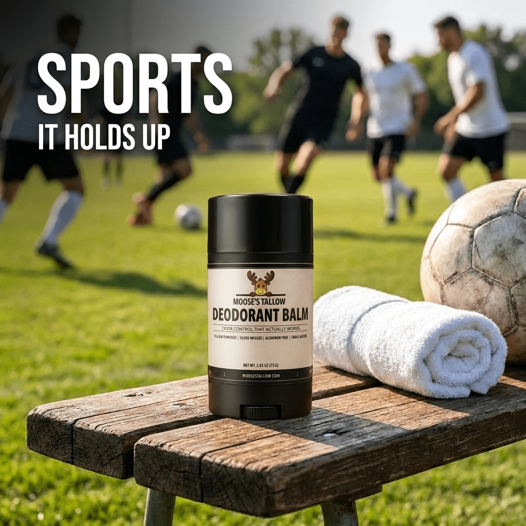 Tallow deodorant holds up during sports