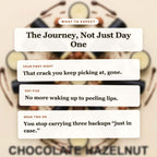 What to Expect - Chocolate Hazelnut Beef Tallow Lip Balm timeline slide