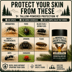 Natural Bug & Tick Repellent For Skin Moose's Hiker's Friend - Moose's Tallow grass fed tallow