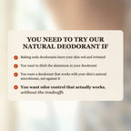 You need to try our natural deodorant if baking soda irritates your skin, you want to ditch aluminum, and you want odor control that works with your skin's microbiome