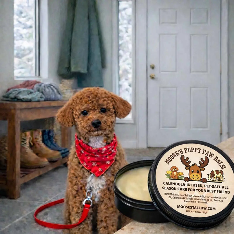 Puppy Paw Nourishing Balm with Calendula - Moose's Tallow grass fed tallow