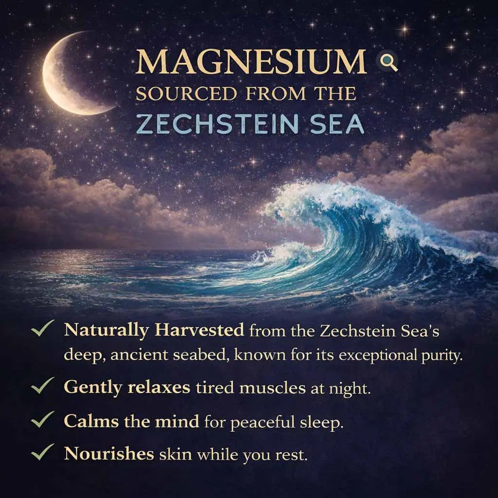 Magnesium chloride sourced from the Zechstein Sea for Sleep Tight magnesium butter