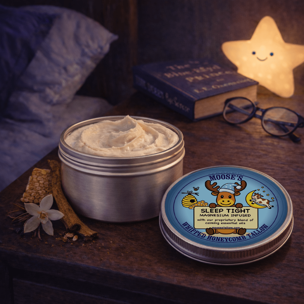 Sleep Tight - Magnesium Infused Tallow Body Butter - Moose's Tallow grass fed tallow