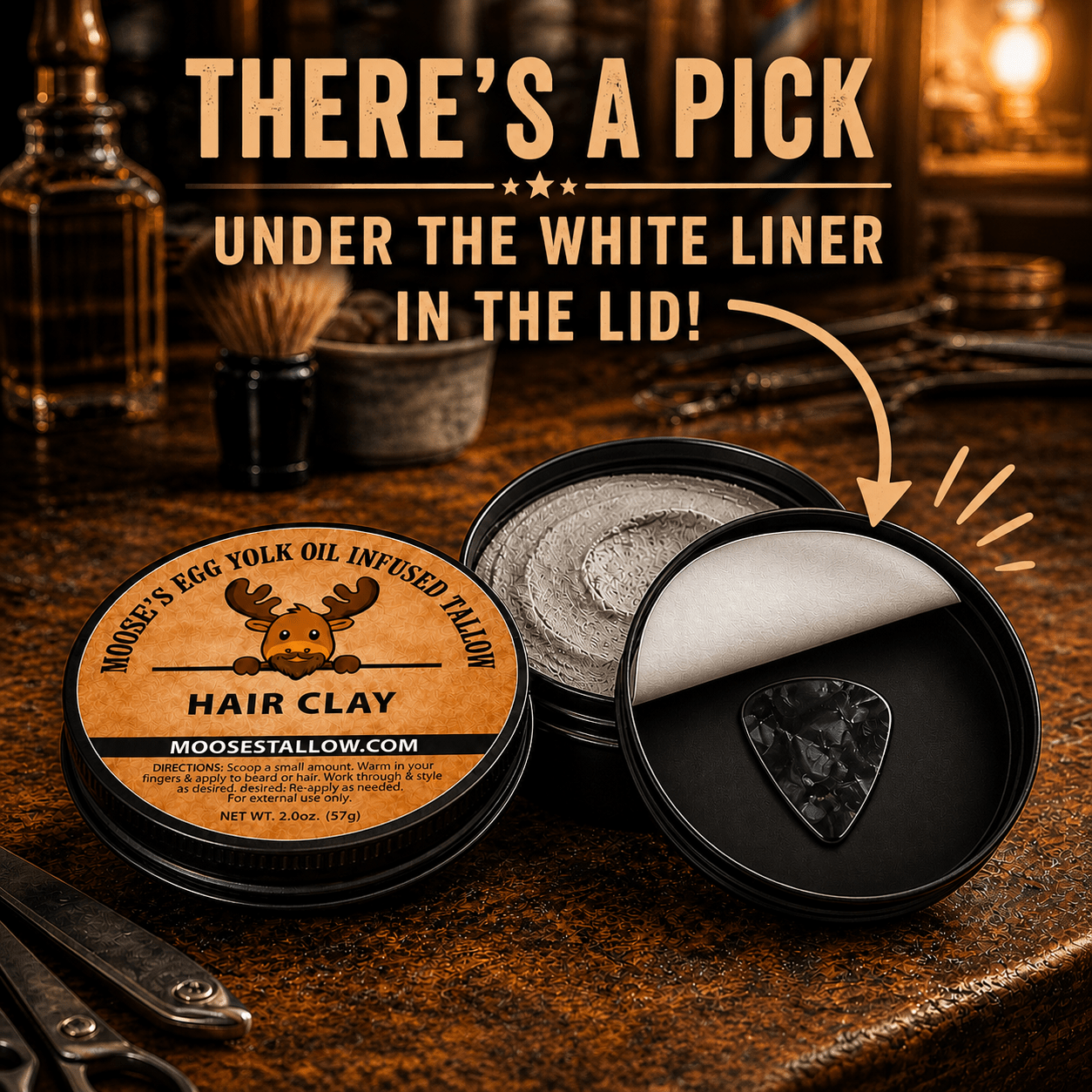 Natural hair clay with beef tallow and egg yolk oil