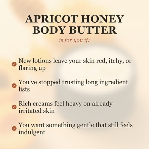 Apricot Honey Whipped Tallow Body Butter is for you if your skin reacts to almost everything