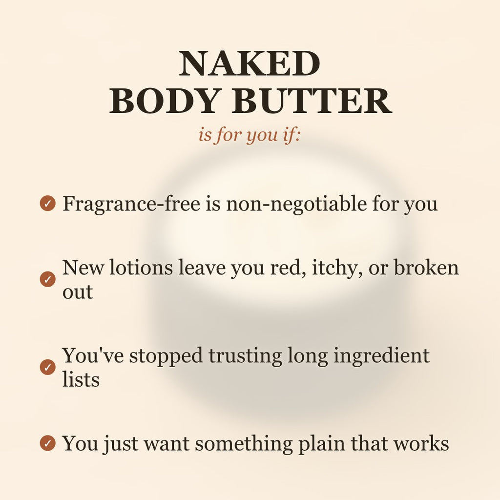 Naked (No Scent) Whipped Tallow Body Butter is for you if everything makes your skin react