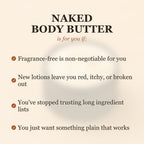 Naked (No Scent) Whipped Tallow Body Butter is for you if everything makes your skin react